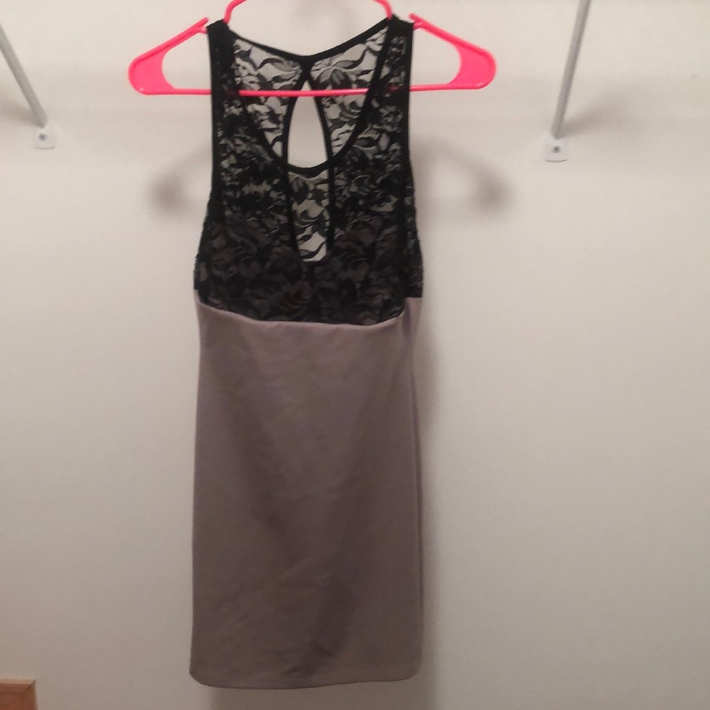 Lace and scuba material tank dress.  NWT